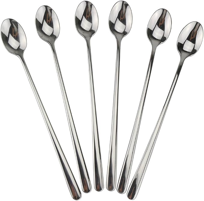 Long Handle Spoon, 9-inch Ice Tea Spoon, DEALIGHT Premium 18/10 Stainless Steel by DEALIGHT