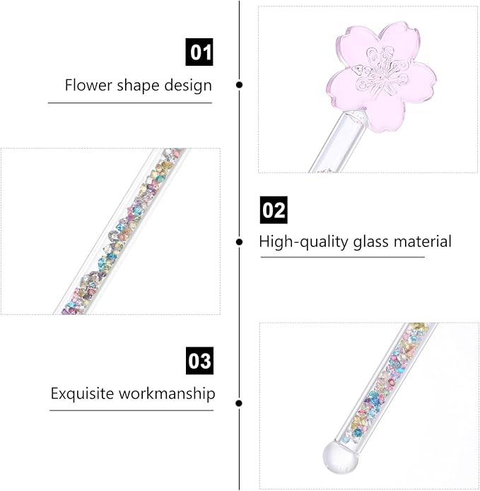 KALLORY 1pc Flower Glass Stirrer Elegant Muddler - Image 4