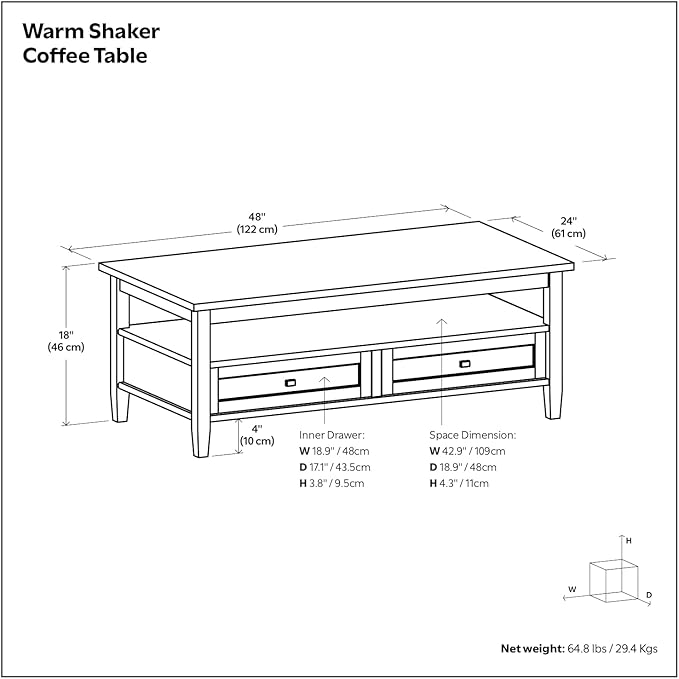 SIMPLIHOME Warm Shaker Coffee Table - Image 12
