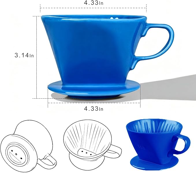 Handmade Pour Over Ceramic Coffee Dripper - Image 3