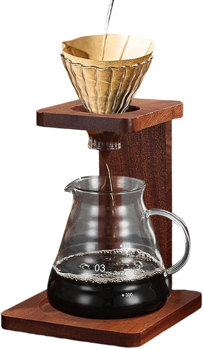 Wooden Coffee Filter Cup Stand Dripper Rack Stable Pour Over Coffee Brewer - Image 6