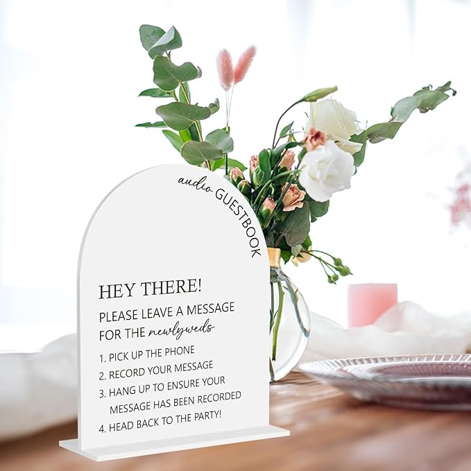 Audio Guest Book Sign, Wedding Engagement Bridal Shower Decor - Image 5