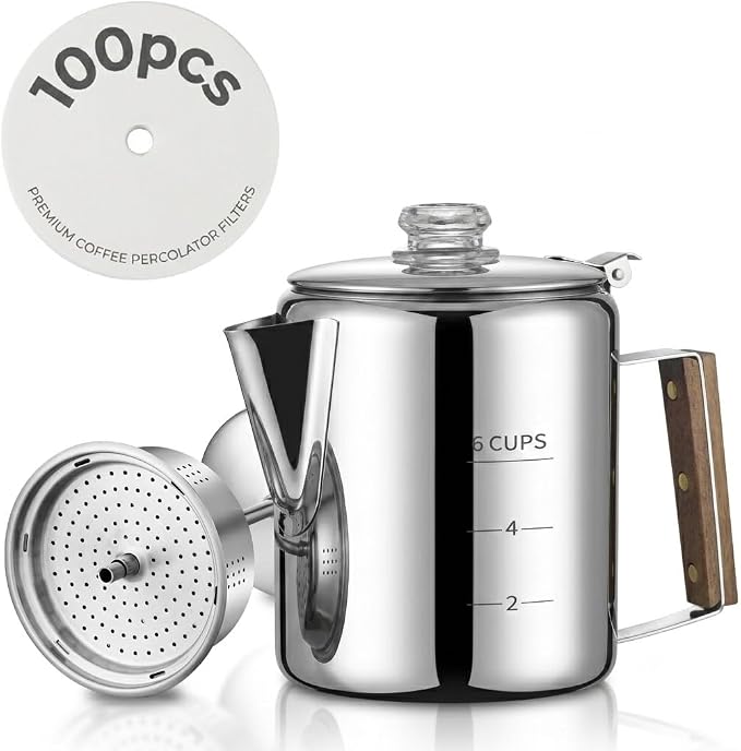 Coffee Percolator with 100pcs Coffee Filters by shoxil