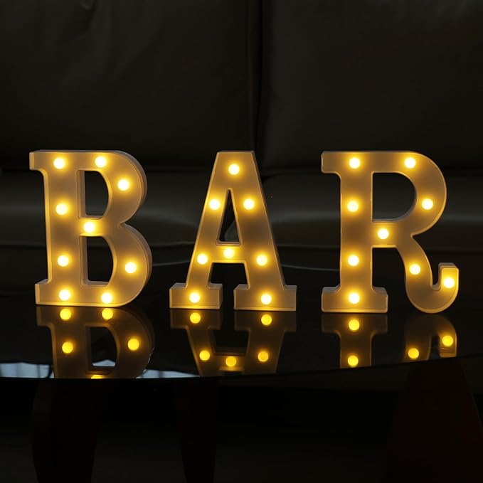 BAR LED Marquee Sign, Warm White Light Up Letters, Decorative Led BAR Letter - Image 4