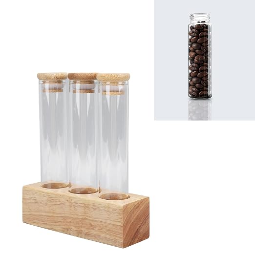 Coffee Bean Jars Canisters Solid Wood Base Airtight Storage Containers Single - Image 6