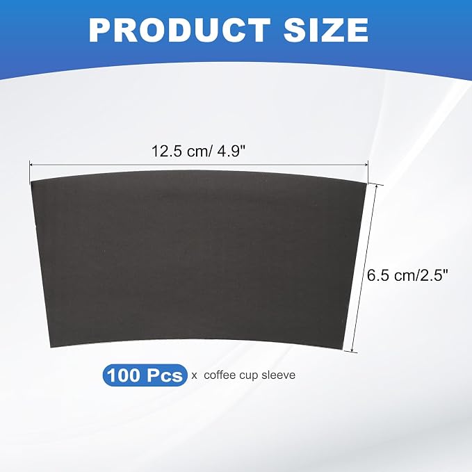 uxcell 100pcs Disposable Coffee Cup Sleeves, Cardboard Cup Sleeves - Image 2