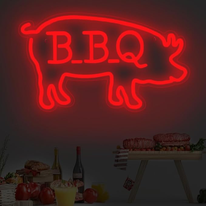 BBQ Pigs LED Neon Sign, Cute Pig LED Light - Image 2