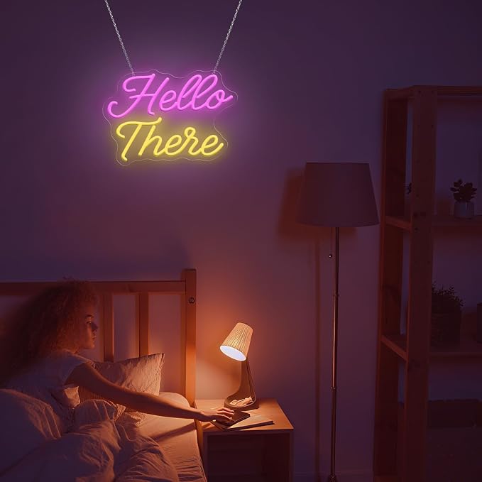 Hello There Neon Sign, USB Powered Wall Decor - Image 4