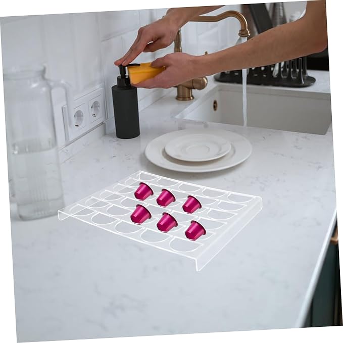 balacoo Acrylic Coffee Capsule Rack 30 Compartments Multi-Grid Organizer - Image 9