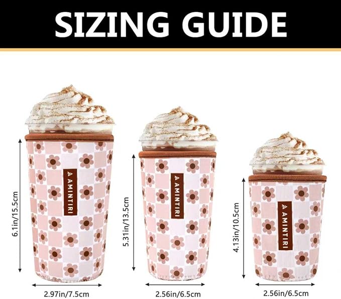 3 Pack Reusable Sleeve for Iced Coffee Cup, Coffee Neoprene Sleeve for Iced&Hot - Image 3