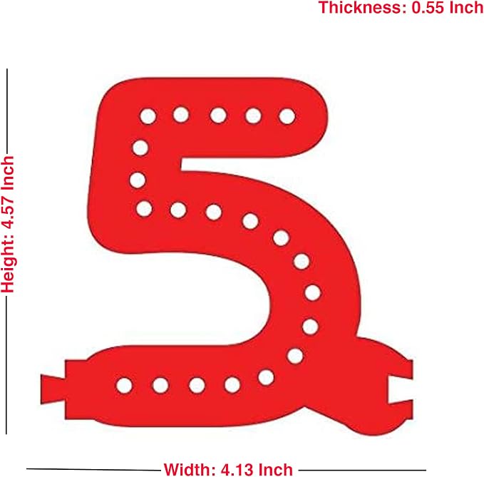 M&T Displays LED Marquee Letter Lights Modular Red Light Up Number Initial - Image 3