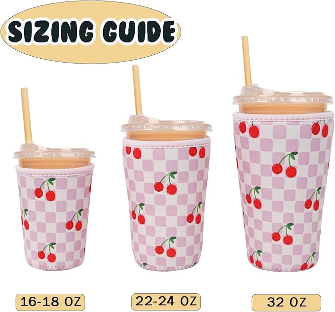 Reusable Insulated Neoprene Iced Coffee Cup Sleeve, Durable Drink Sleeve - Image 5