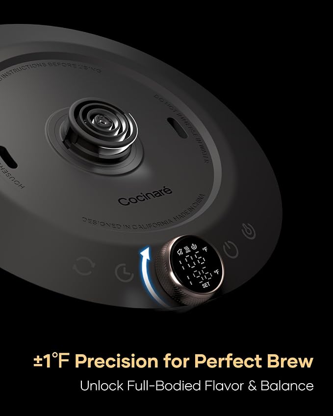 Cocinare Artisan Blossom Gooseneck Electric Kettle, ±1℉ Precise Temperature - Image 5