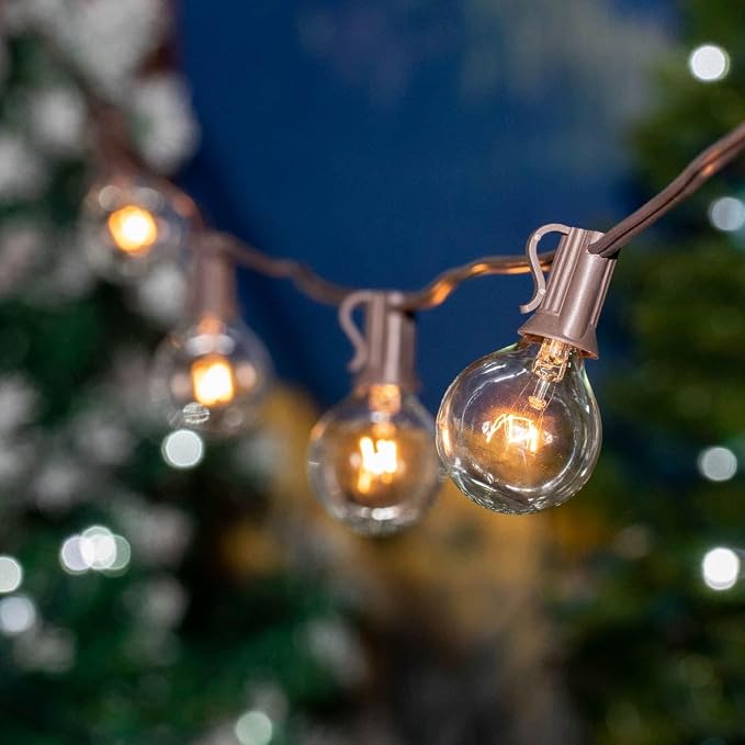 G40 Patio String Lights with 25 Clear Globe Bulbs - Image 7