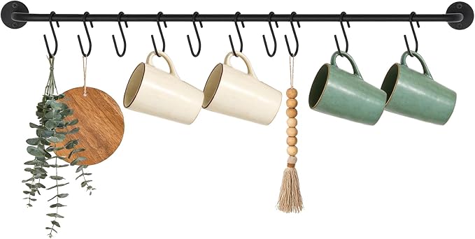Mkono Mug Holder Wall Mounted Coffee Cup Rack Hanger Modern Metal Wall Rack by Mkono