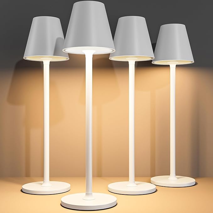 Timjorman 4-Pack Cordless Table Lamps - 5000mAh Rechargeable Battery Operated by Timjorman