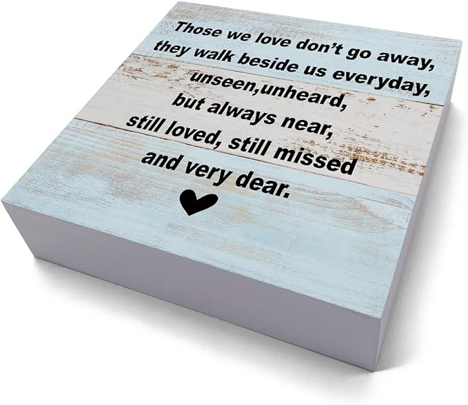 Memorial Gifts Sympathy Gift Decor Desk Decor Wooden Box Sign Rustic Wood Block - Image 2