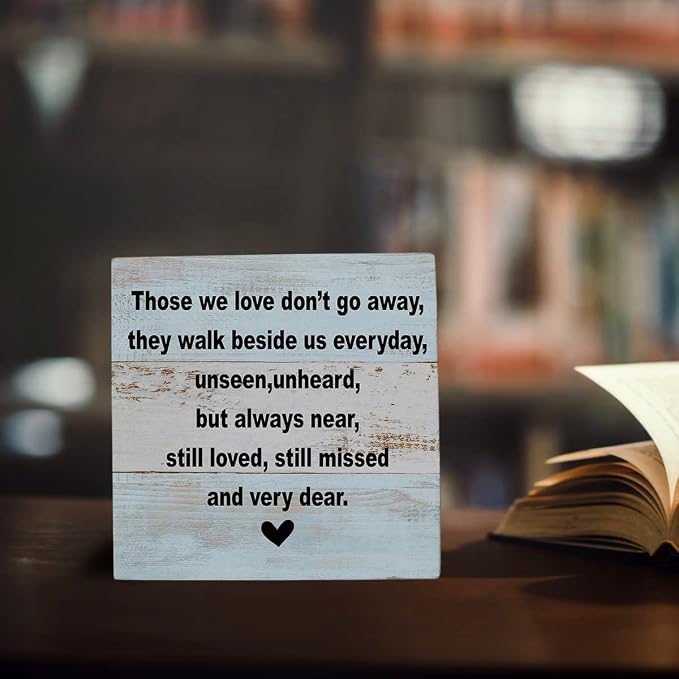 Memorial Gifts Sympathy Gift Decor Desk Decor Wooden Box Sign Rustic Wood Block - Image 4