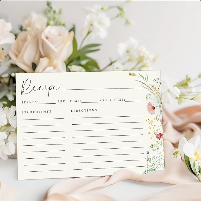 JOETMAE 50PCS Floral 4×6 Recipe Cards - Image 3