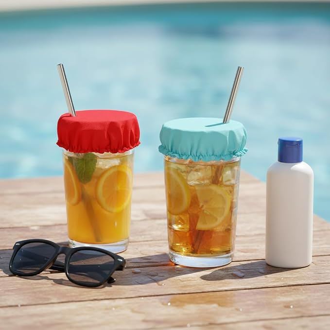 10 Pack Reusable Elastic Drink Covers - Image 3
