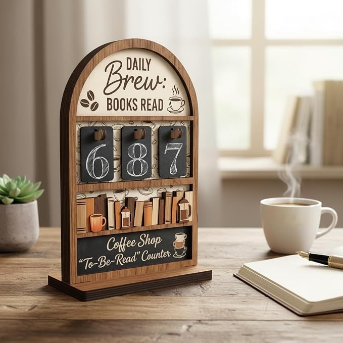 Personalized Book Read Tracker, Wooden Books Read This Year Counter, Reading - Image 2
