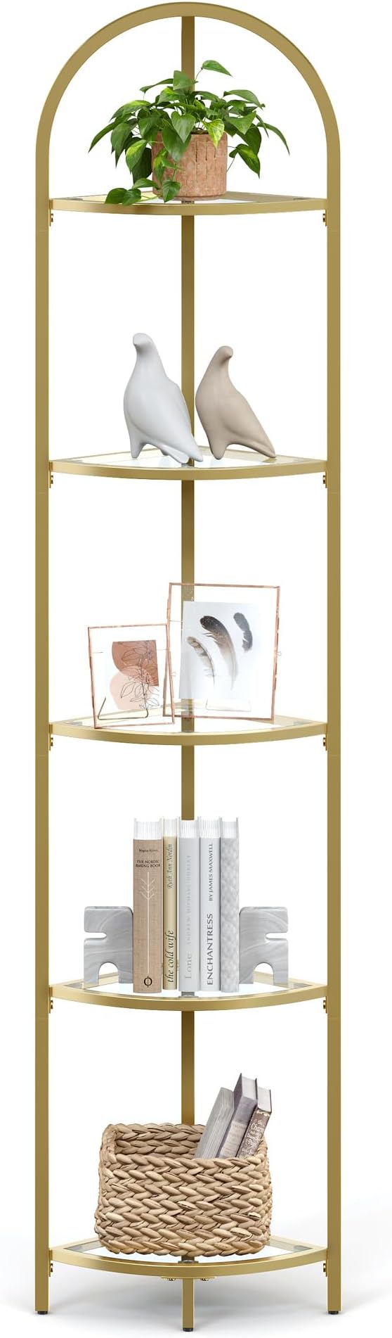 VASAGLE 5-Tier Corner Shelf Stand, Corner Bookshelf, Bathroom Organizer by Unknown