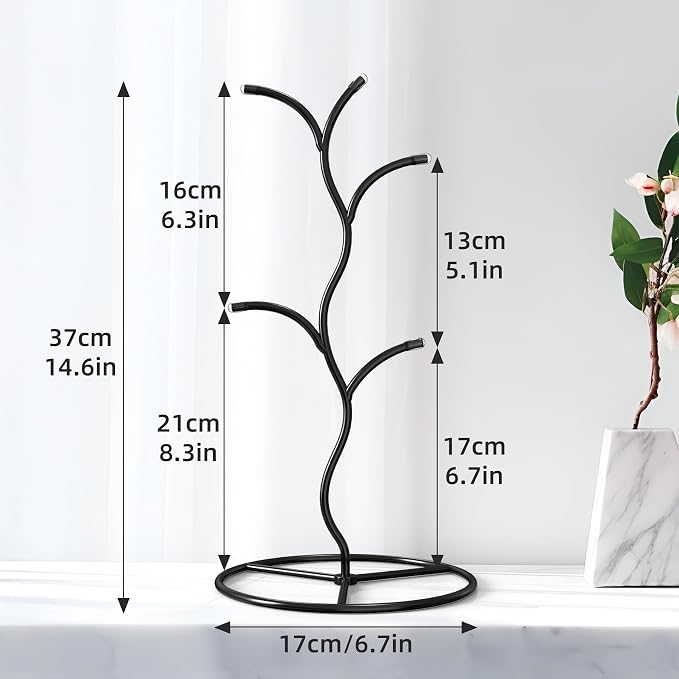 Beesini 2 Pack Mug Holder, Metal Coffee Mug Holders Tree, Decorative Mug Rack - Image 2