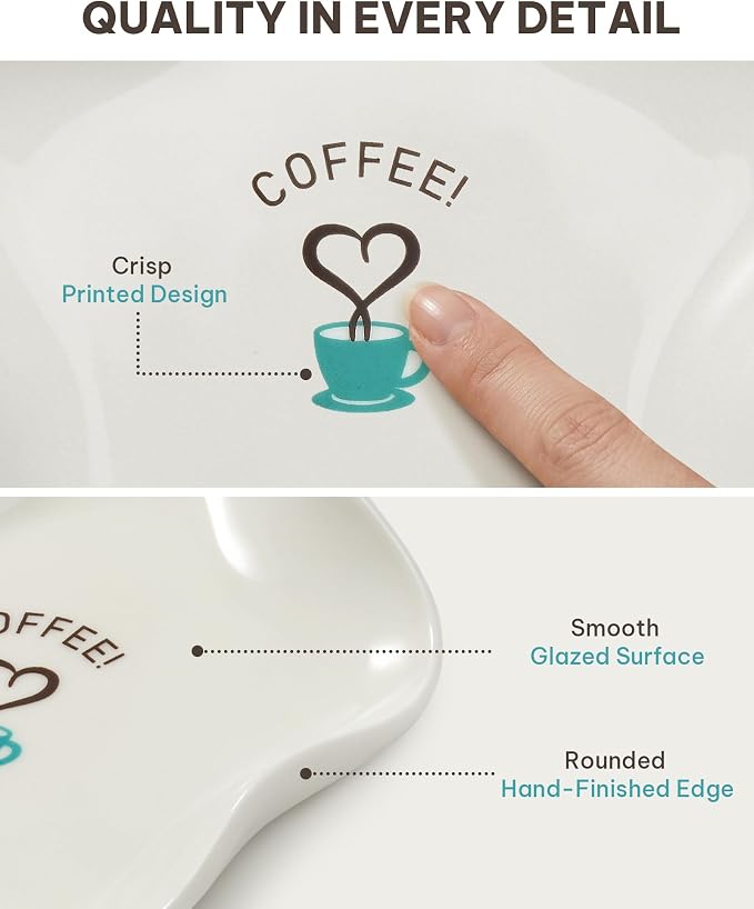 FANGSUN Spoon Rest, 5 Inch Coffee Spoon Rest, Ceramic Spoon Holder - Image 6