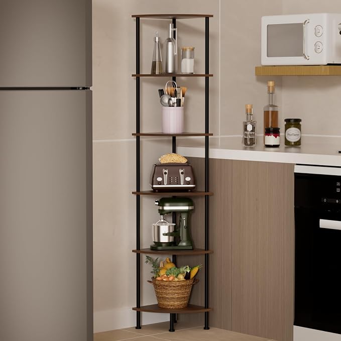 6-Tier Corner Shelf Stand, Tall Display Shelf, Plant Stand, Storage Standing - Image 6