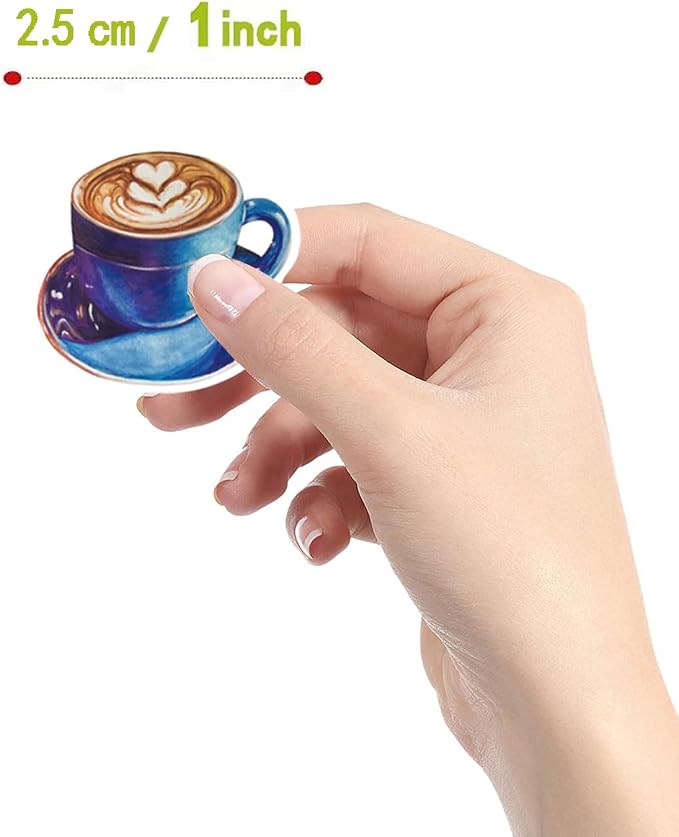 500Pcs Cute Coffee Stickers, Cartoon Drink 1 Inch Labels - Image 2