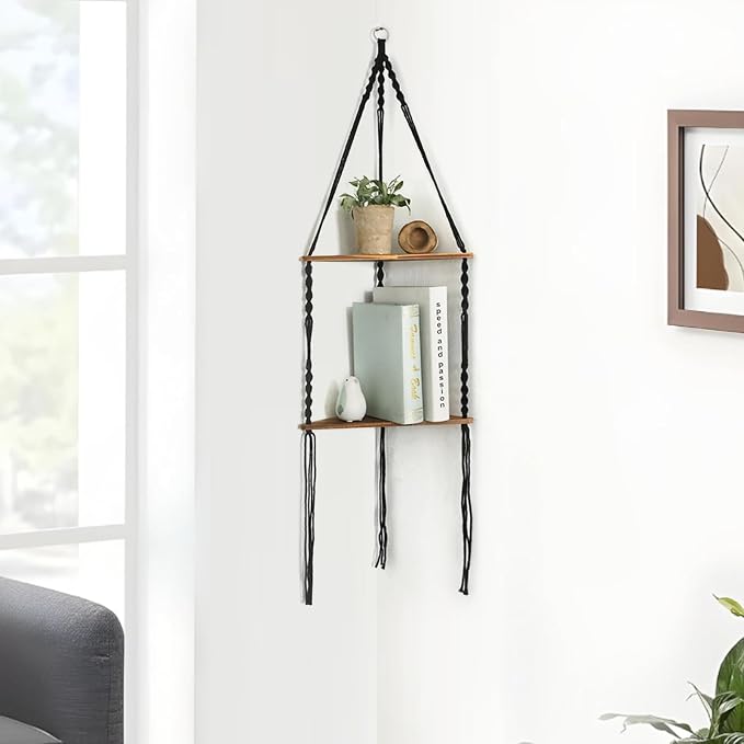 Artilady Macrame Corner Shelf Wall Hanging - Image 5