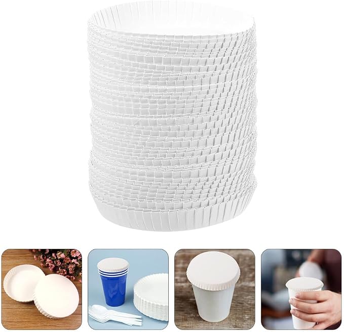 Baluue 100pcs Disposable Cup Covers Lids - Image 4