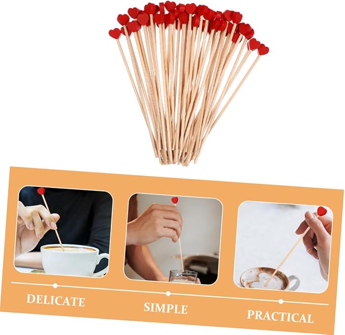 200pcs Heart Design Wooden Stir Sticks - Image 9