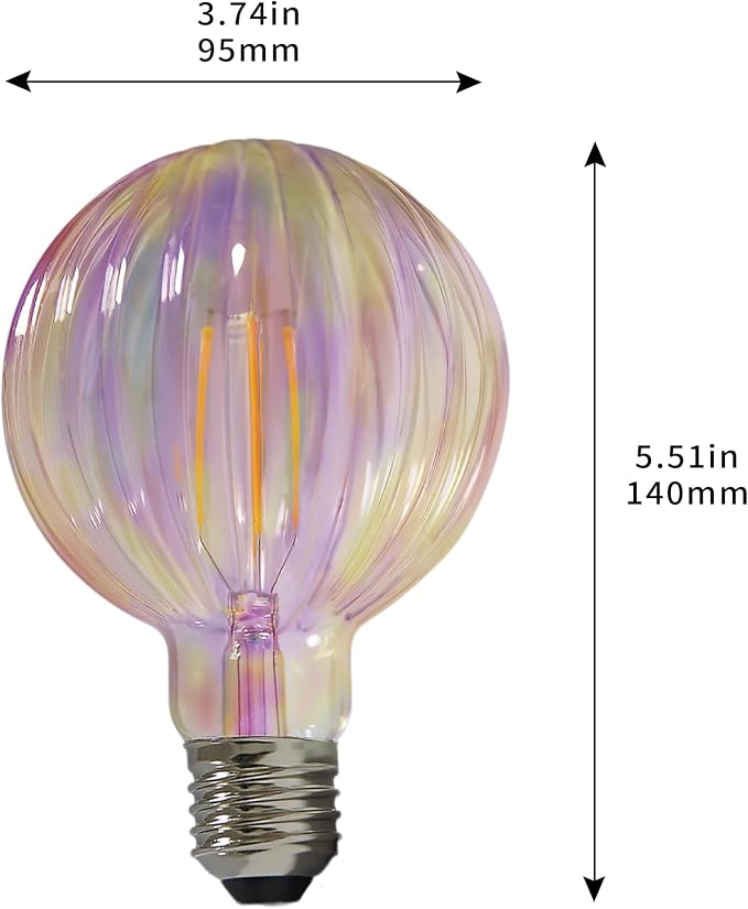 Vintage LED Edison Bulb G30 G95 6W Equivalent 60watt, Dimmable CRI 90+ LED - Image 6