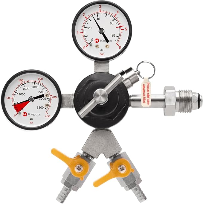 Commercial Grade Dual Gauge Two Product Nitrogen Regulator by Kegco