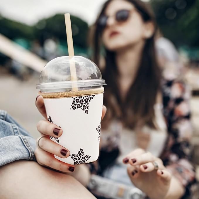 Reusable Insulated Sleeve for Iced Coffee Cup, Coffee Neoprene Sleeve for Cold - Image 4