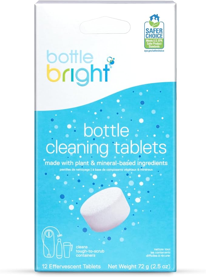 Bottle Bright Cleaning Tablets 12, Thermos | Removes Coffee Tea Stains by BOTTLEBRIGHT