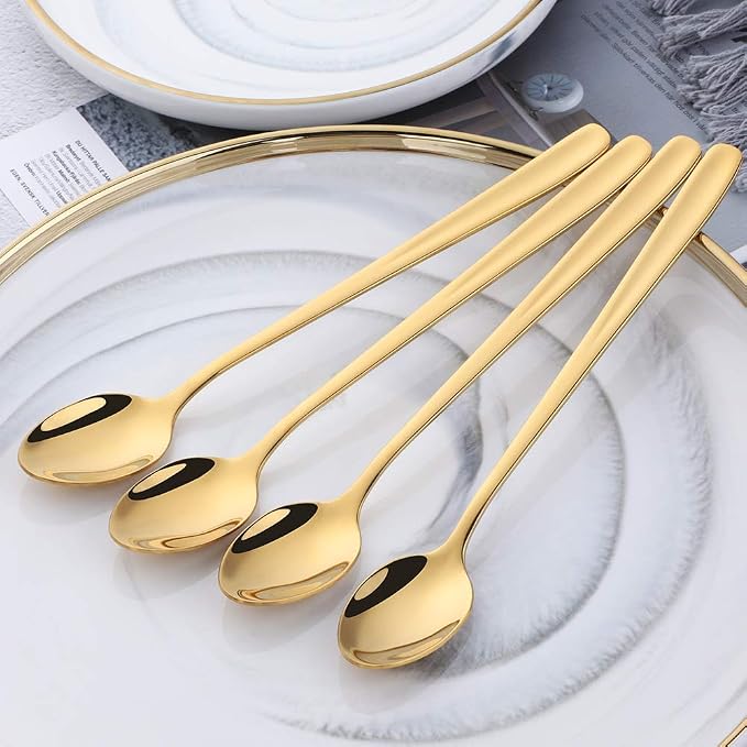 Buyer Star Long Handle Iced Tea Spoons Set of 6, 8 inch 18/10 Heavy Duty Coffee - Image 5
