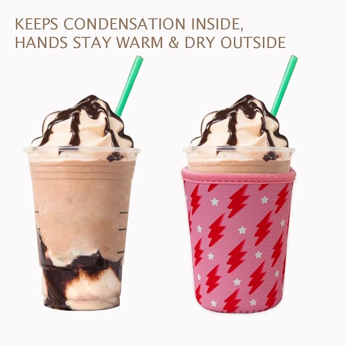 Reusable Insulated Neoprene Iced Coffee Cup Sleeve, Durable Drink Sleeve - Image 6