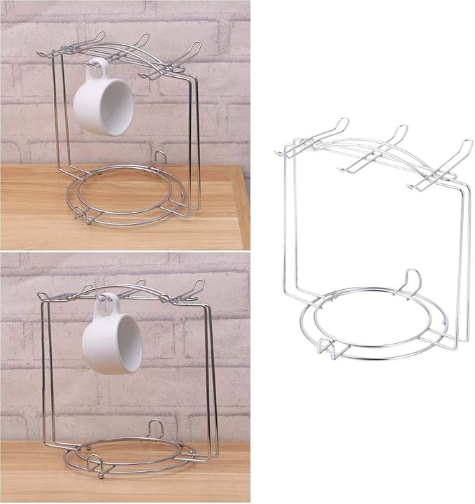 OSALADI Stainless Steel Cup Plate Organizer Rack - Image 4