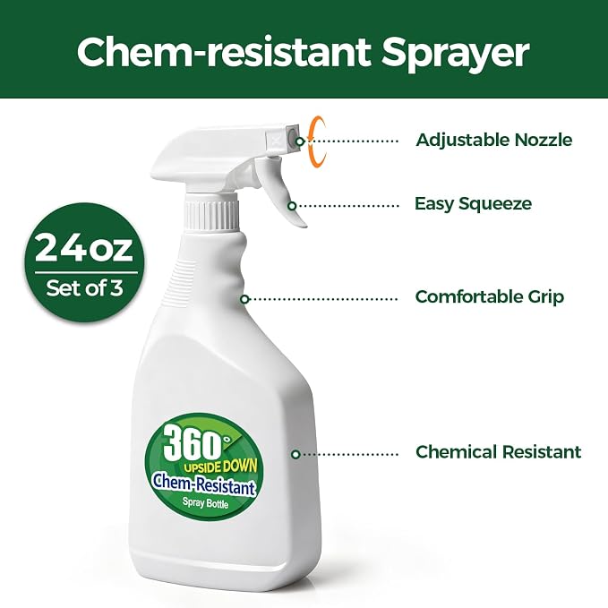 T4U Spray Bottles for Cleaning, 24 OZ Empty Spray Bottles Heavy Duty, Plastic - Image 2