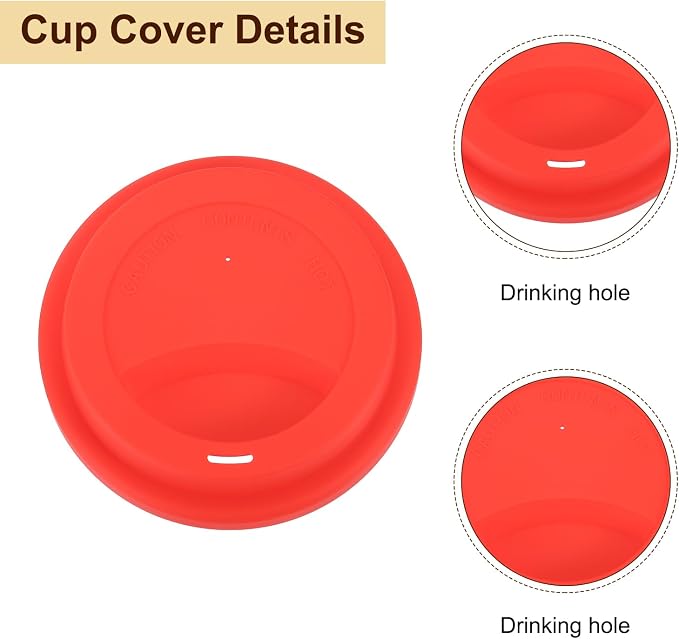 uxcell Silicone Cup Lids, Drinking Lid Reusable Sealed Mug Lid - Image 4