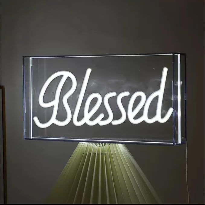 Blessed Neon Signs for Countertop, LED Blessed Neon Lights Marquee Letter - Image 3