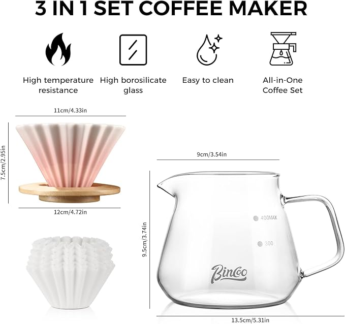 Bincoo 500ML Pour Over Coffee Maker Set - Image 5