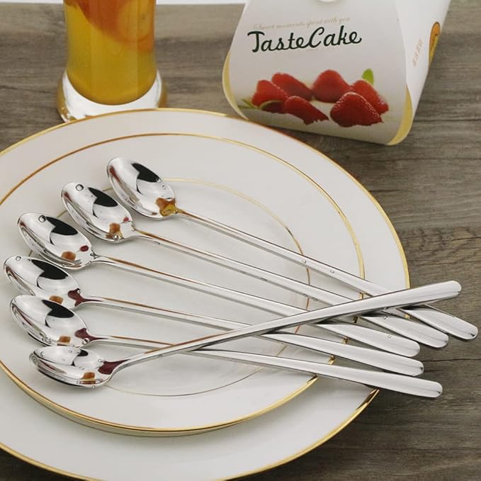 Long Handle Spoon, 9-inch Ice Tea Spoon, DEALIGHT Premium 18/10 Stainless Steel - Image 2