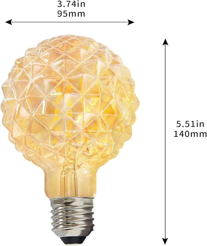 Vintage Edison Bulb G30 G95 6W Equivalent 60watt, Dimmable CRI 90+ LED Filament - Image 6