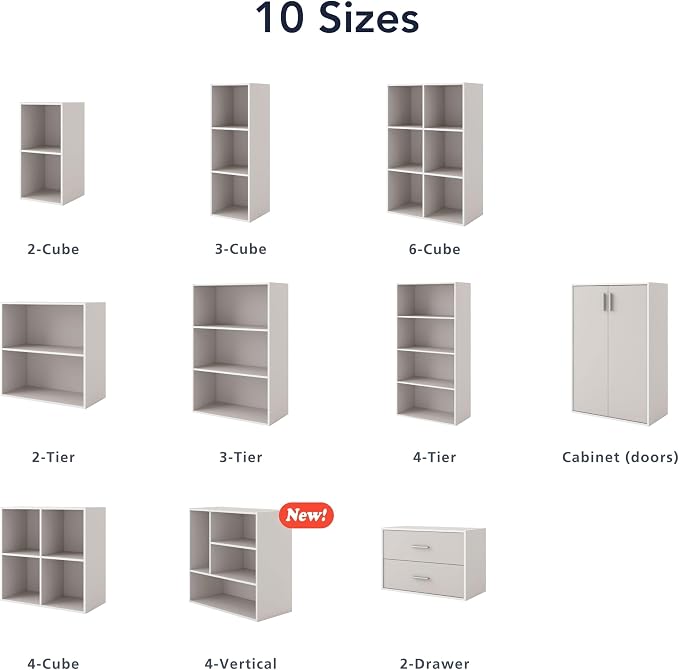 Homes: Inside + Out Apexa 3-Tier Cube Storage Organizer Shelves, Stackable Wood - Image 13