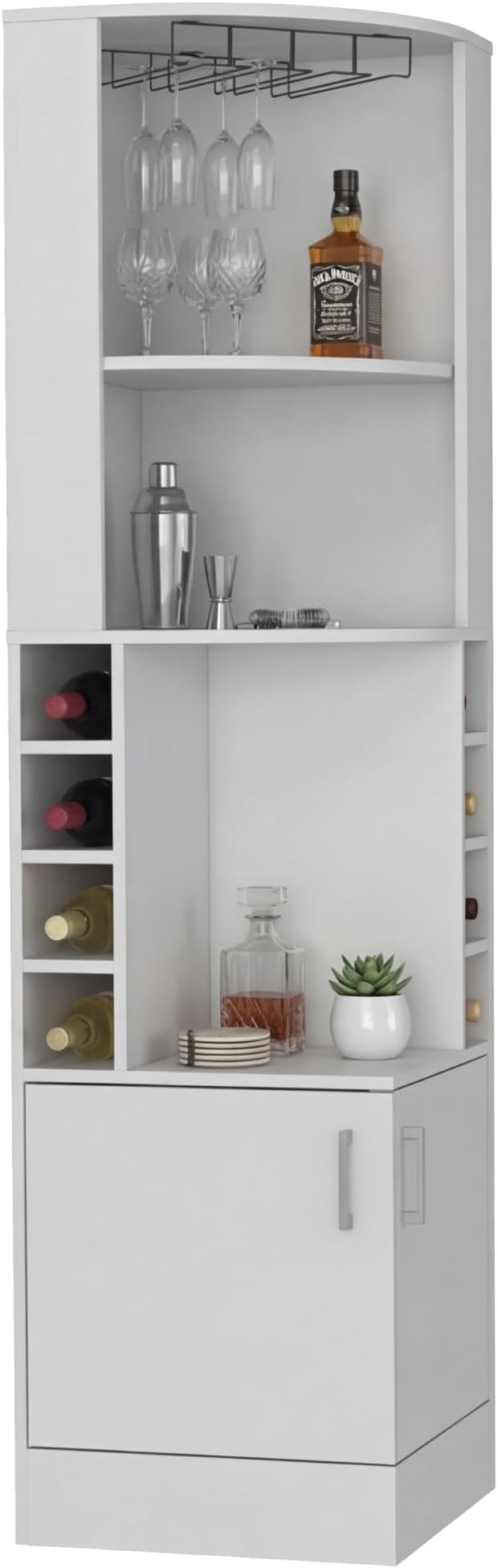 Tuhome Syrah Corner Bar Cabinet, Tall 71.1" Liquor Cabinet by TUHOME