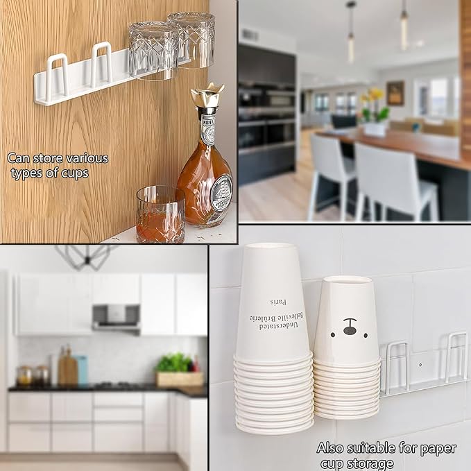 BAIEUEJO 2pcs Cup Holder Wall-Mounted Mug Hook Coffee Cups Holder no Drilling - Image 5