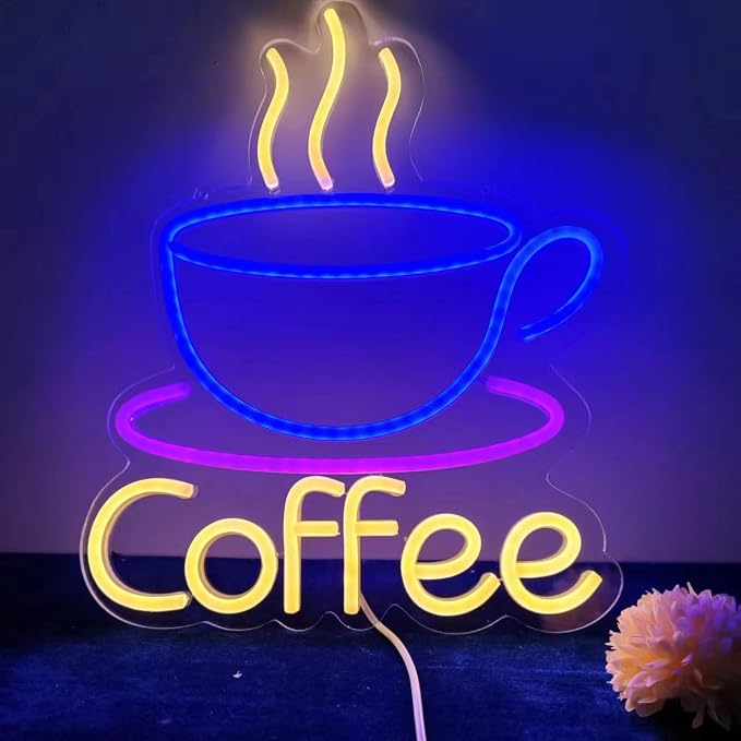 LED Coffee Cup Neon Sign Large 5V USB Powered Acrylic Neon Lights - Image 3